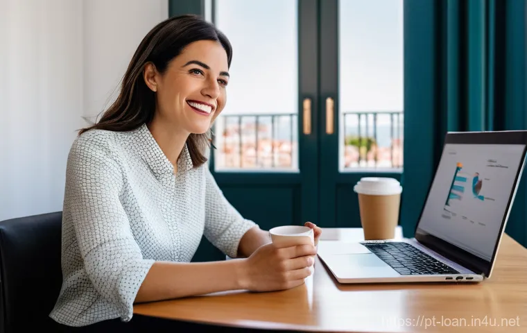 캐피탈 대출 상환 연장 - **Prompt: Relieved Portuguese Entrepreneur Reviewing Finances**
    "A candid, high-detail photograp...