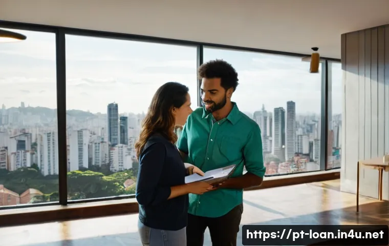 리스 계약 종료 후 선택 - A detailed scene of a tenant and landlord conducting a final apartment inspection together inside a ...