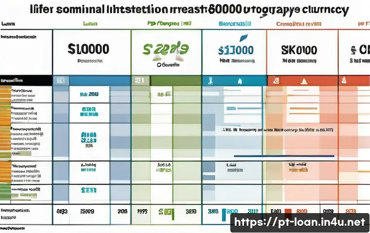 소액 대출 이자 계산법 - A detailed infographic-style image showing a comparison between simple and compound interest for sma...